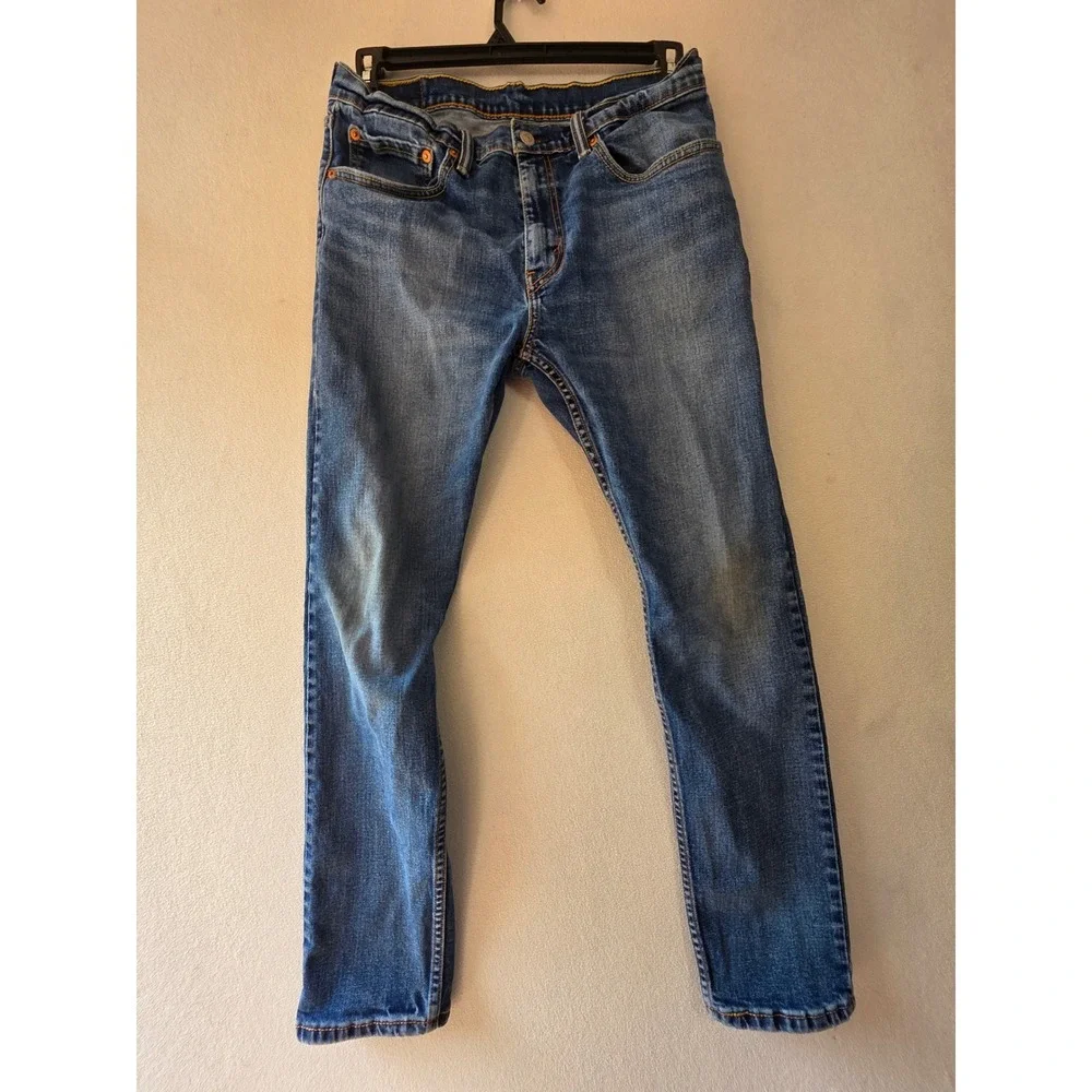 Levis 512 Slim Taper Jeans Mens W34 L30 Medium Wash Blue Denim Stretch 0345